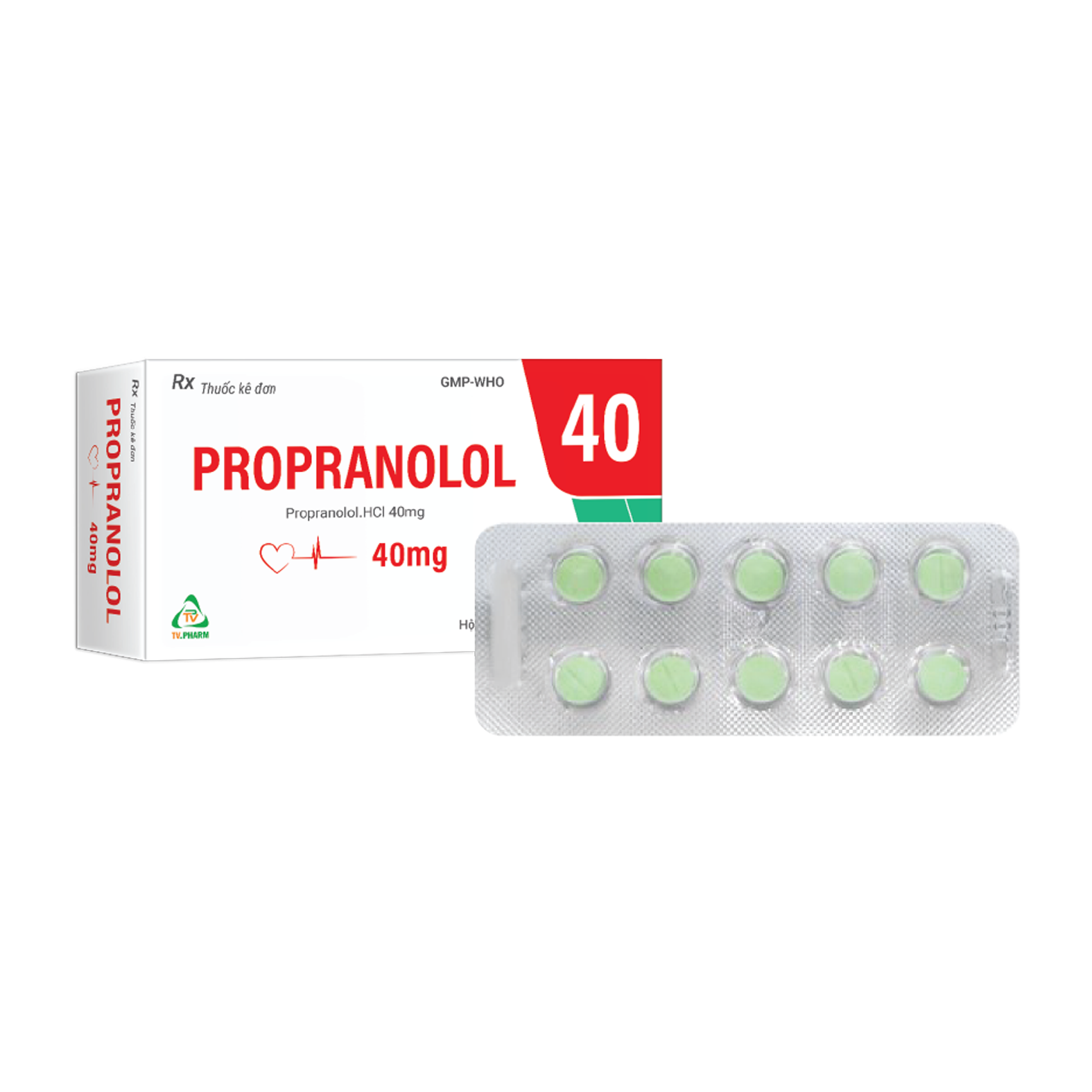 Viên nén Propranolol 40mg V/10, H/100